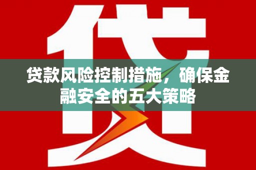 宁安贷款风险控制措施，确保金融安全的五大策略